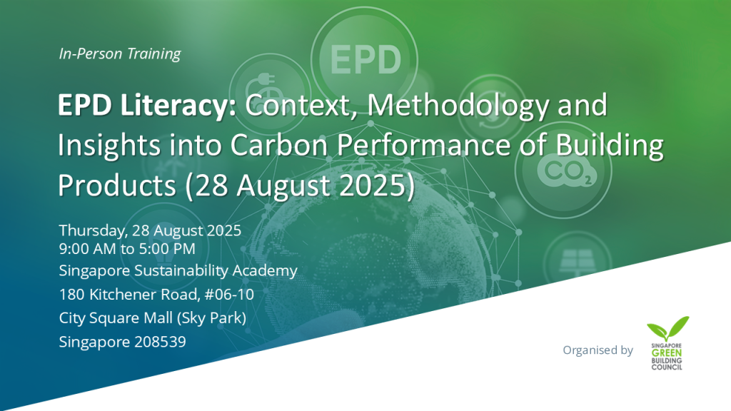 Course Banner SGBC Industry Course on EPD Literacy Thursday 28 Aug